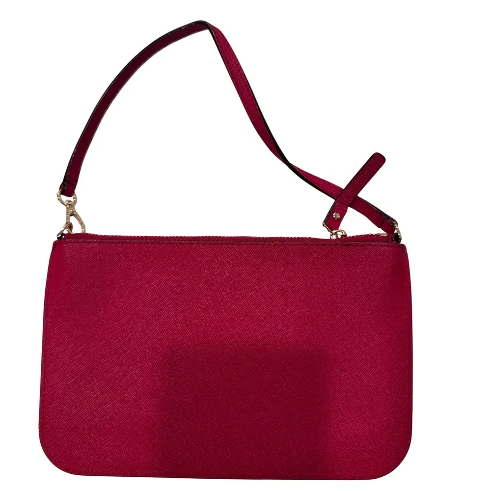 Kate Spade‎ New York Saffiano Leather Wristlet Clutch Red Gold Hardware8x5 EUC
